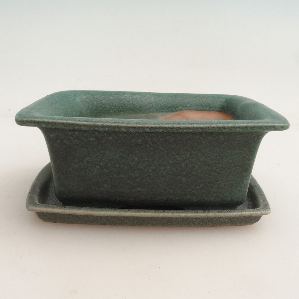 Bol bonsaï + soucoupe H11 - 11,5 x 10 x 4 cm - vert