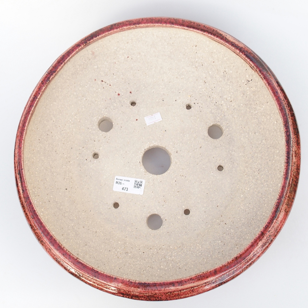 Bol à bonsaï en céramique 35 x 35 x 9,5 cm, couleur rouge