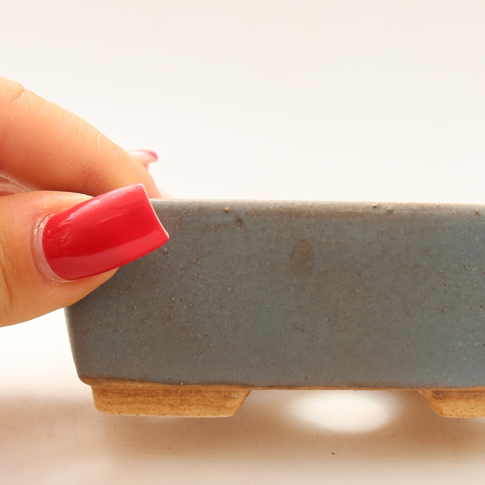 Pot à bonsaï en céramique 10 x 8 x 3,5 cm, couleur bleue
