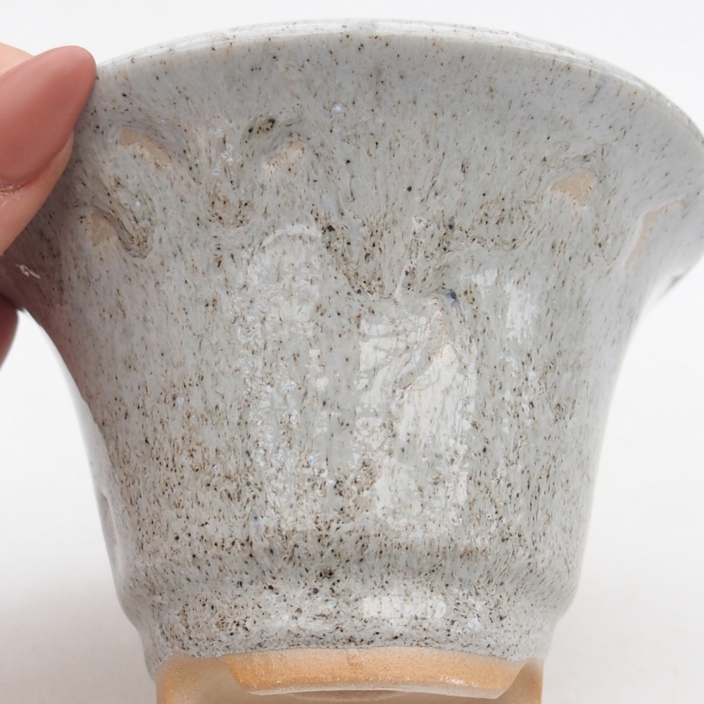 Bol à bonsaï en céramique 10,5 x 10,5 x 7 cm, gris