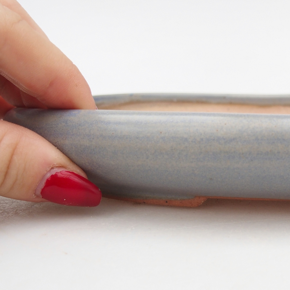 Bol à bonsaï en céramique 22 x 17 x 3 cm, couleur bleu