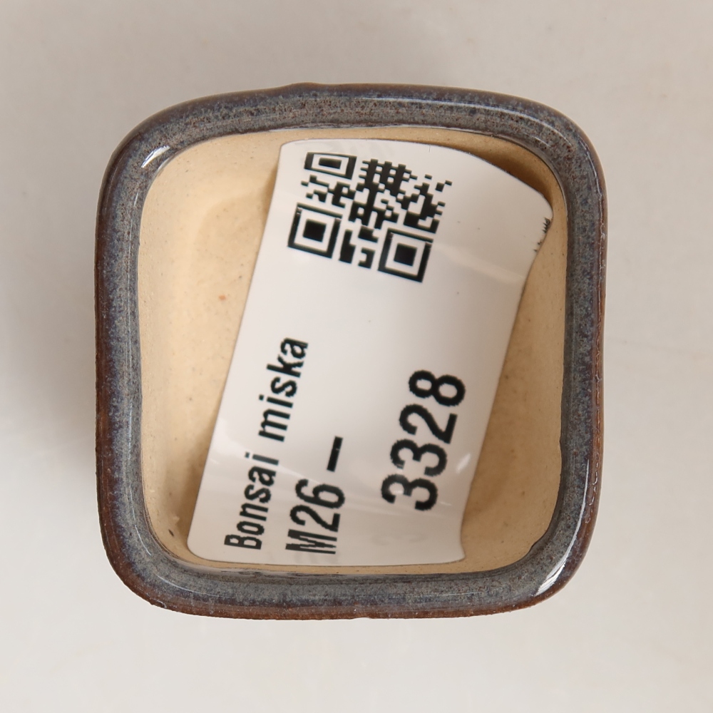 Pot à bonsaï en céramique 3,5 x 3,5 x 2,5 cm, couleur grise