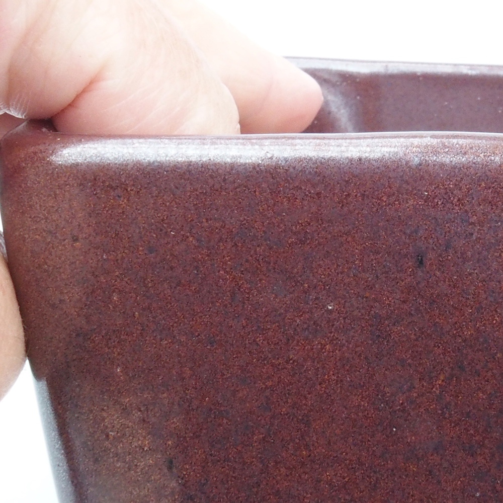 Bol à bonsaï en céramique 11 x 11 x 8,5 cm, brun