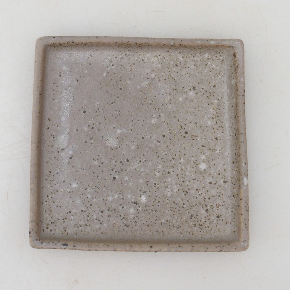 Soucoupe Bonsaï carrée M - 10 x 10 x 1,5 cm - beige