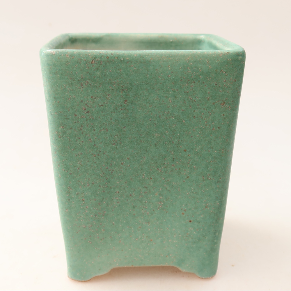 Pot à bonsaï en céramique 9 x 9 x 11,5 cm, couleur verte