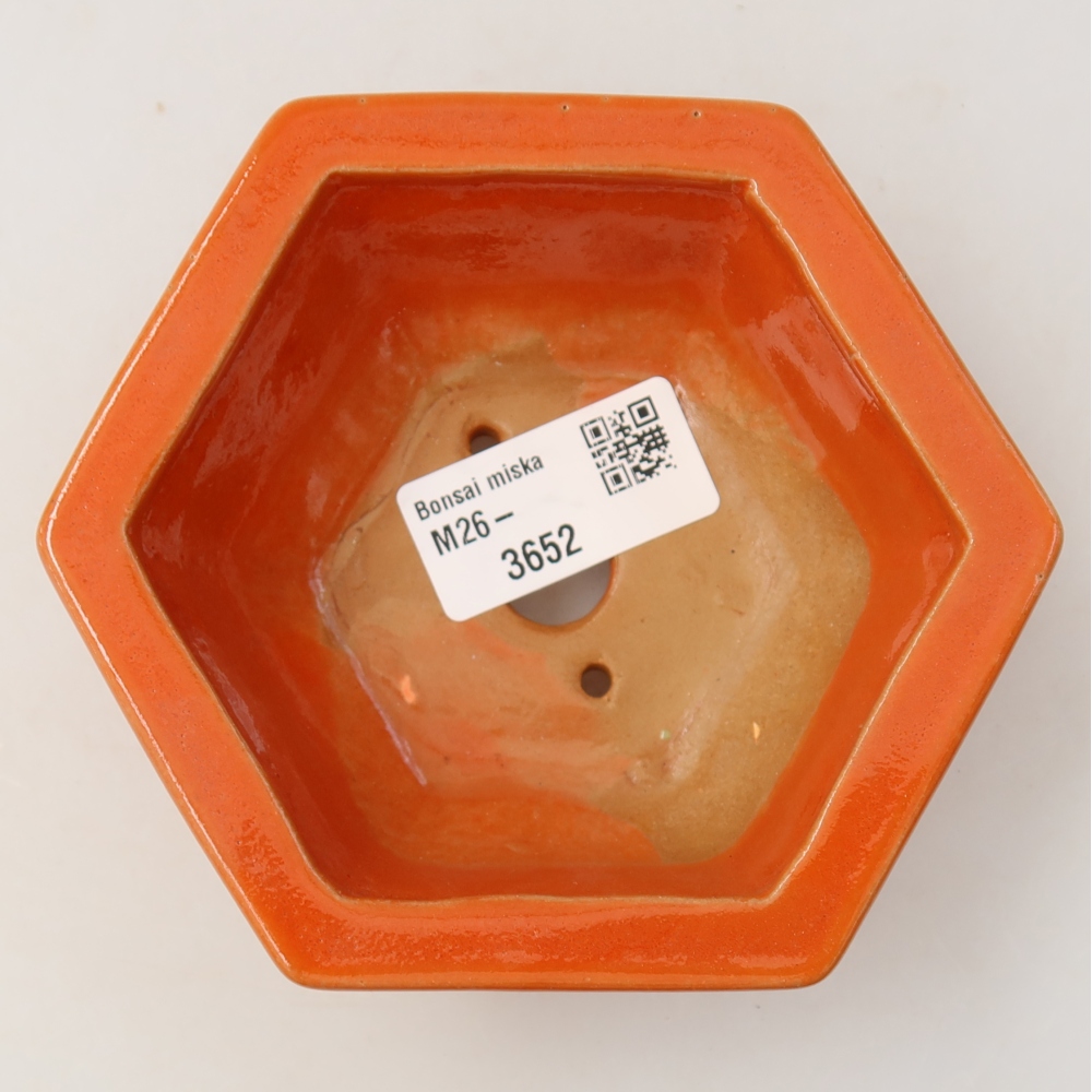 Bol à bonsaï en céramique 12 x 10,5 x 4,5 cm, orange