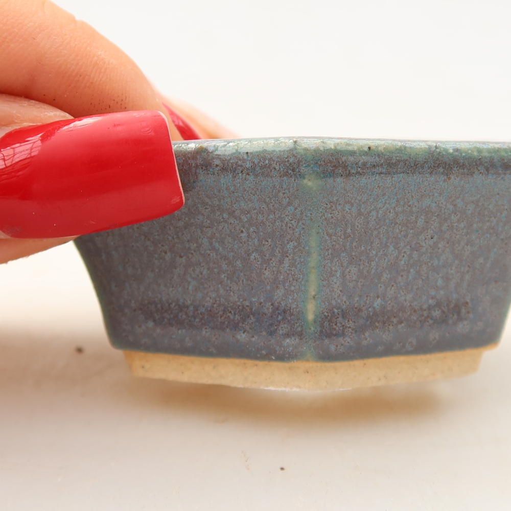 Pot à bonsaï en céramique 6 x 5,5 x 2,5 cm, couleur grise