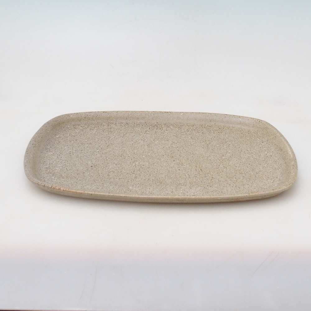 Soucoupe en céramique H09 - 28,5 x 19,5 x 1,5 cm - beige