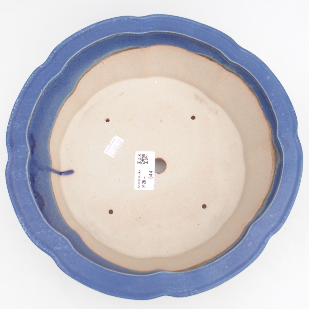 Bol à bonsaï en céramique 26,5 x 26,5 x 8,5 cm, couleur bleu