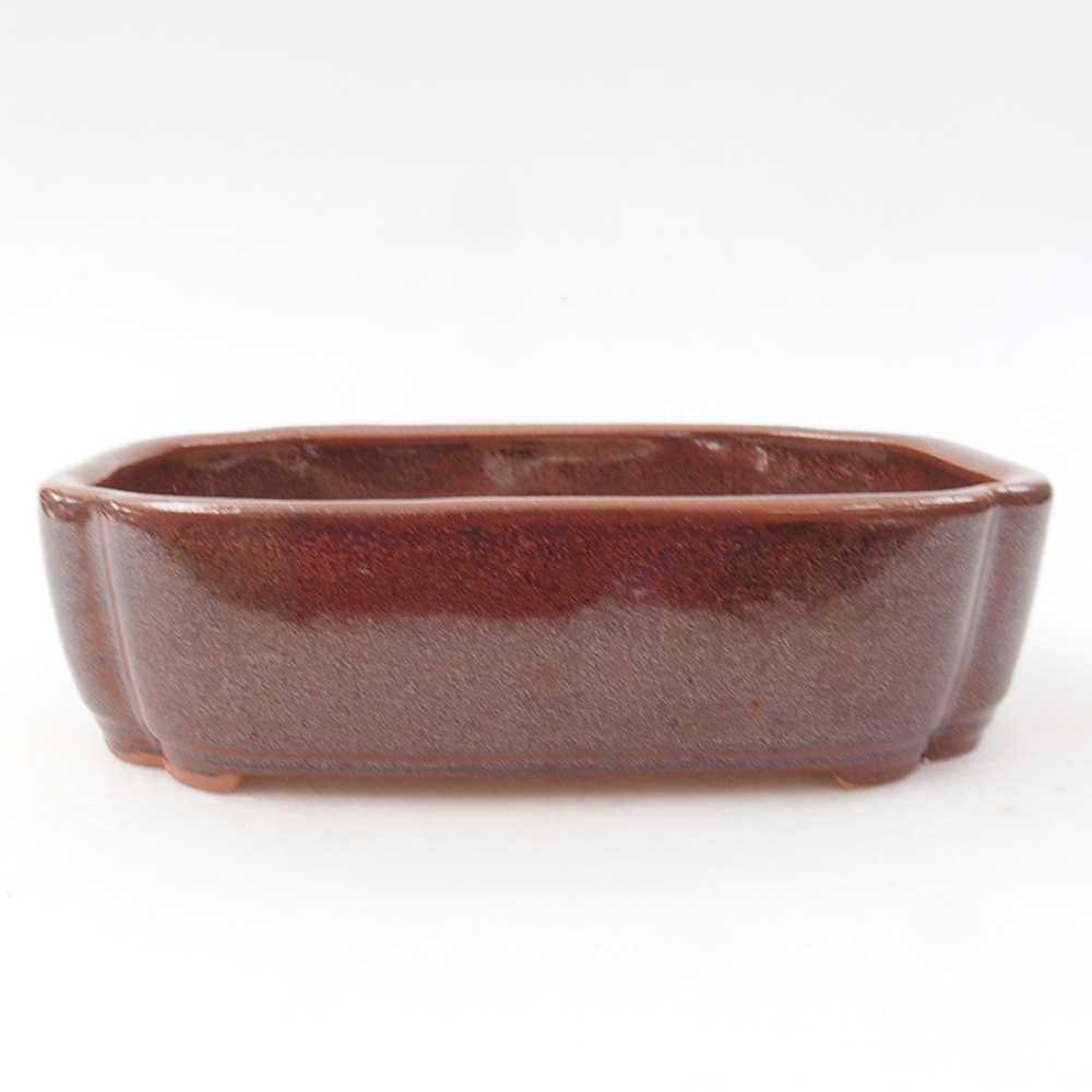 Bol à bonsaï en céramique 15 x 11,5 x 4,5 cm, brun