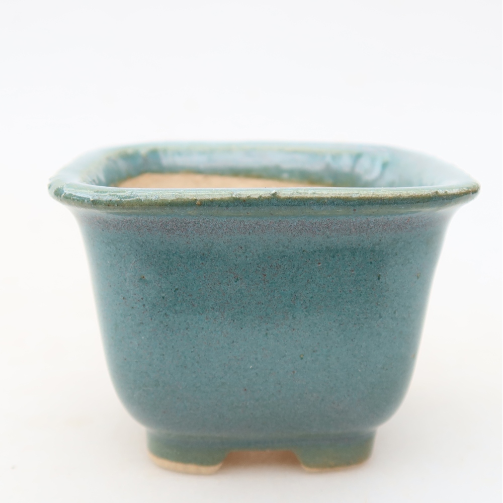 Bol à bonsaï en céramique 6,5 x 6,5 x 5 cm, couleur bleu