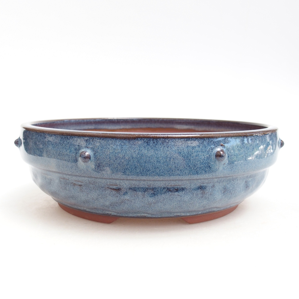 Bol à bonsaï en céramique 21 x 21 x 6,5 cm, couleur bleu
