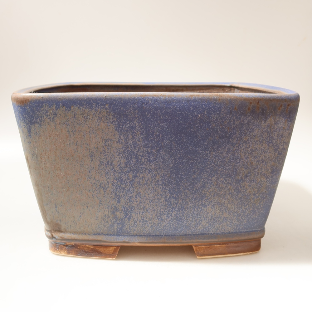 Pot à bonsaï en céramique 26,5 x 26,5 x 15,5 cm, couleur bleue