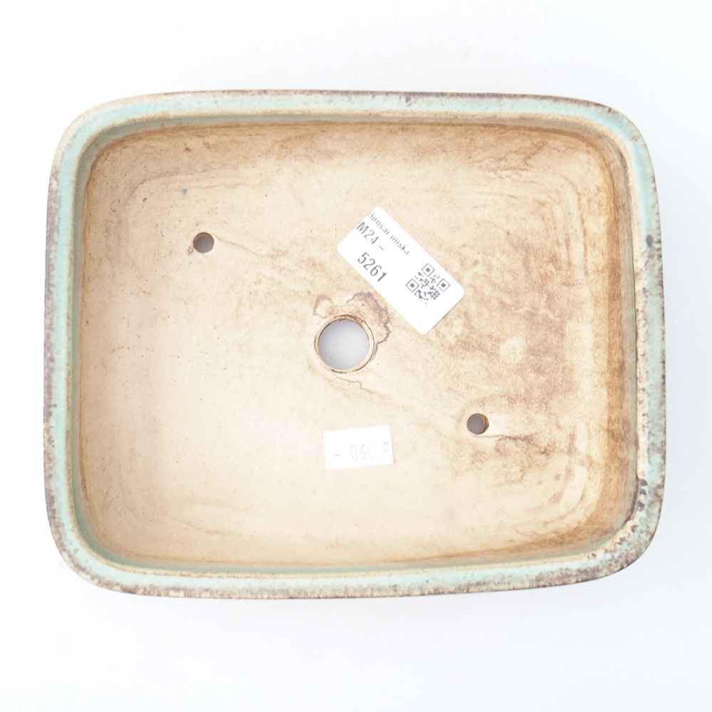 Bol à bonsaï en céramique 17,5 x 14 x 4,5 cm, vert