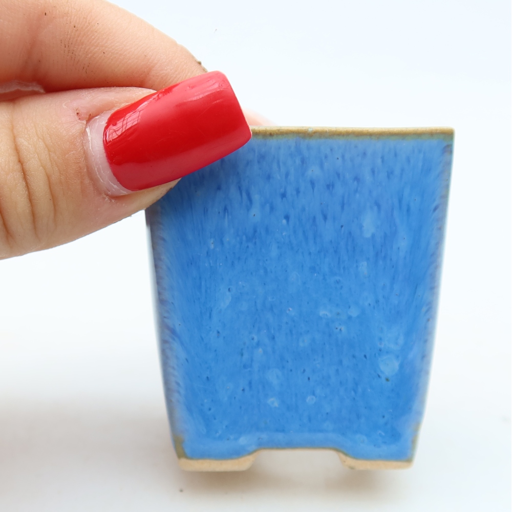Bol à bonsaï en céramique 4,5 x 4,5 x 5 cm, couleur bleu