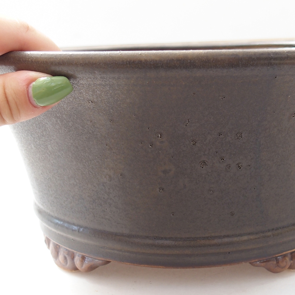 Bol à bonsaï en céramique 29 x 29 x 12 cm, brun