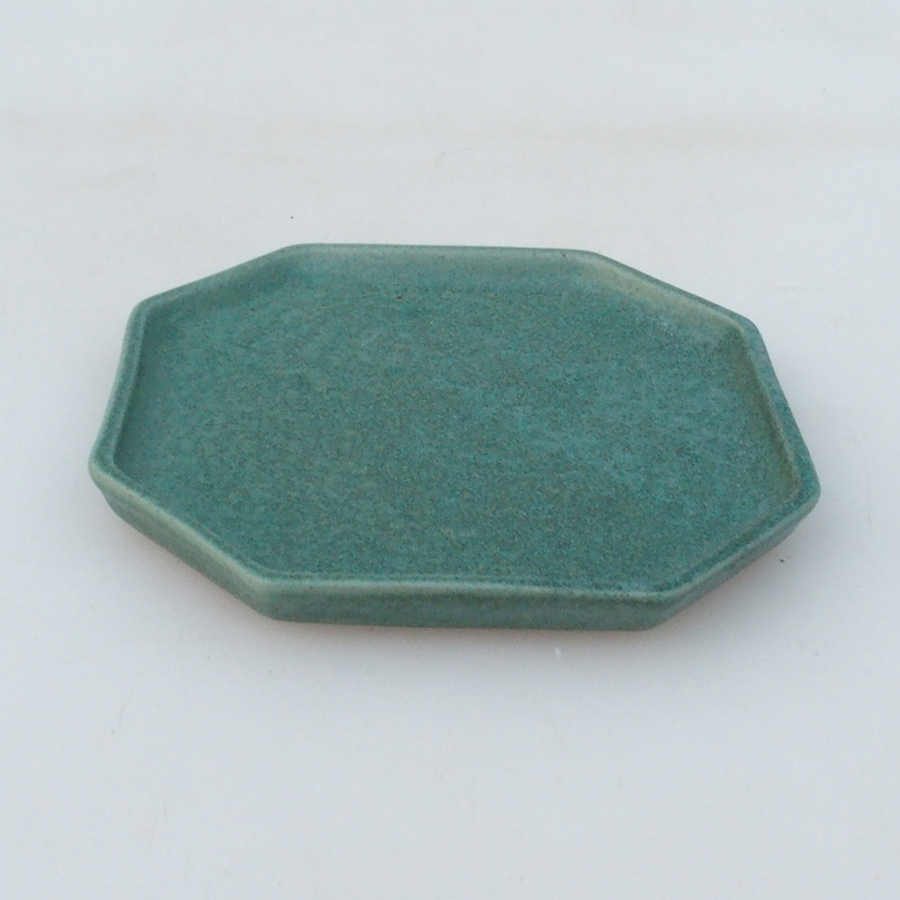 Soucoupe en céramique H13 -12 x 12 x 1 cm - vert