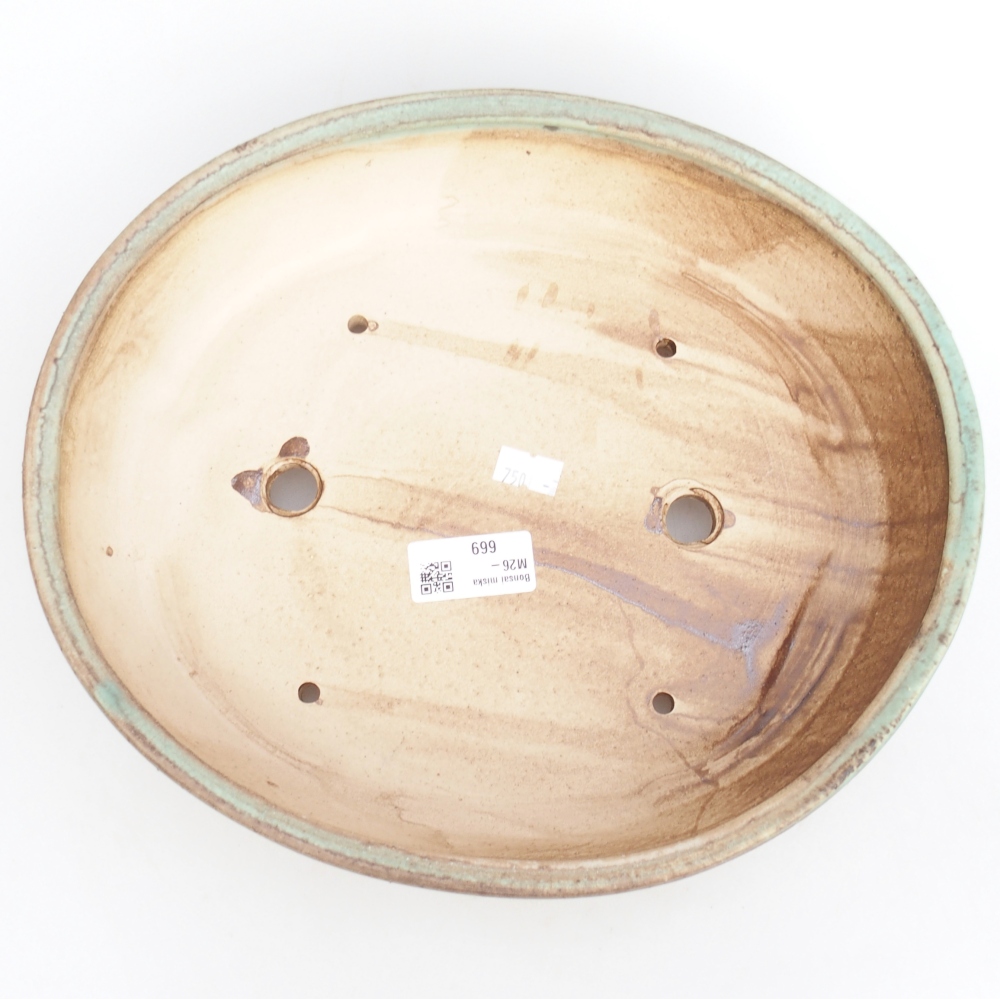 Bol à bonsaï en céramique 28,5 x 25 x 6 cm, vert