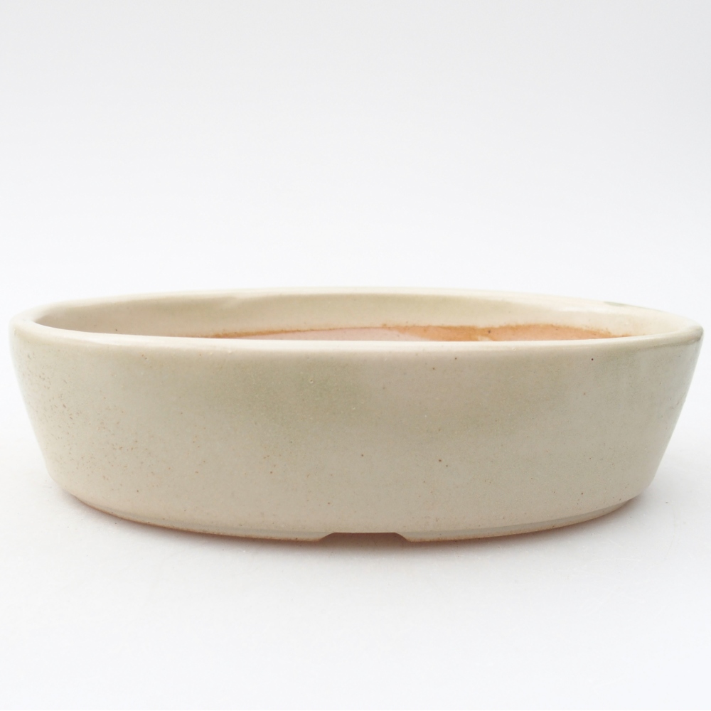 Bol à bonsaï en céramique 16,5 x 11,5 x 4,5 cm, couleur beige