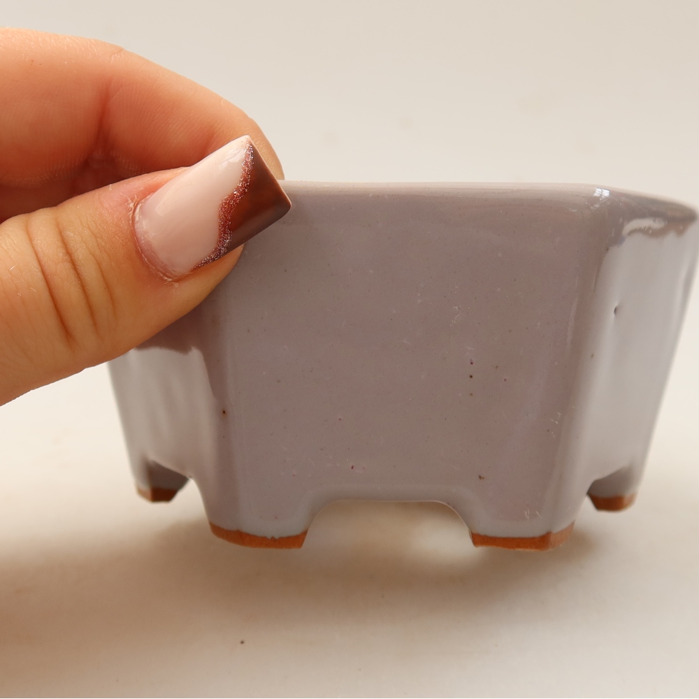 Pot à bonsaï en céramique 10 x 9 x 5 cm, couleur violette