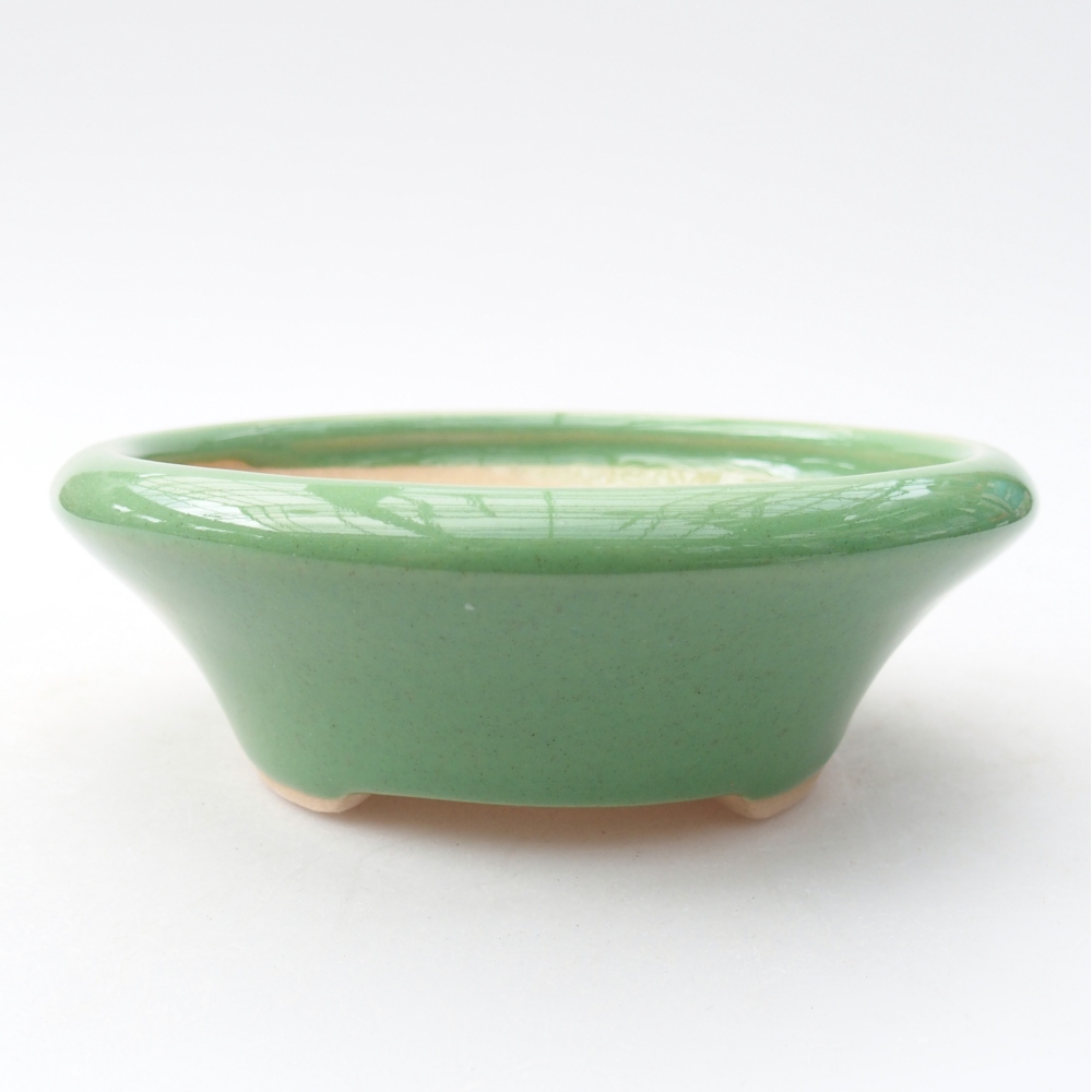 Bol à bonsaï en céramique 13,5 x 13,5 x 4,5 cm, vert