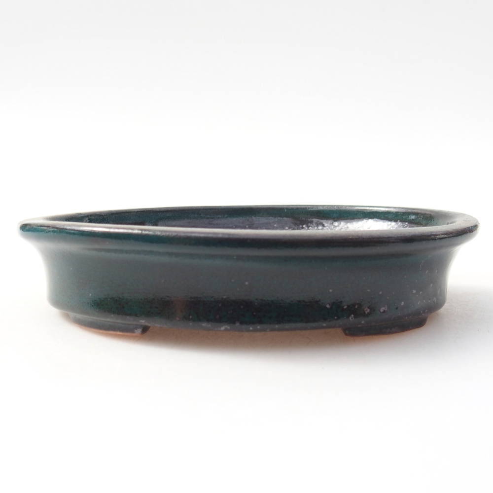 Bol à bonsaï en céramique 13 x 10,5 x 3 cm, vert