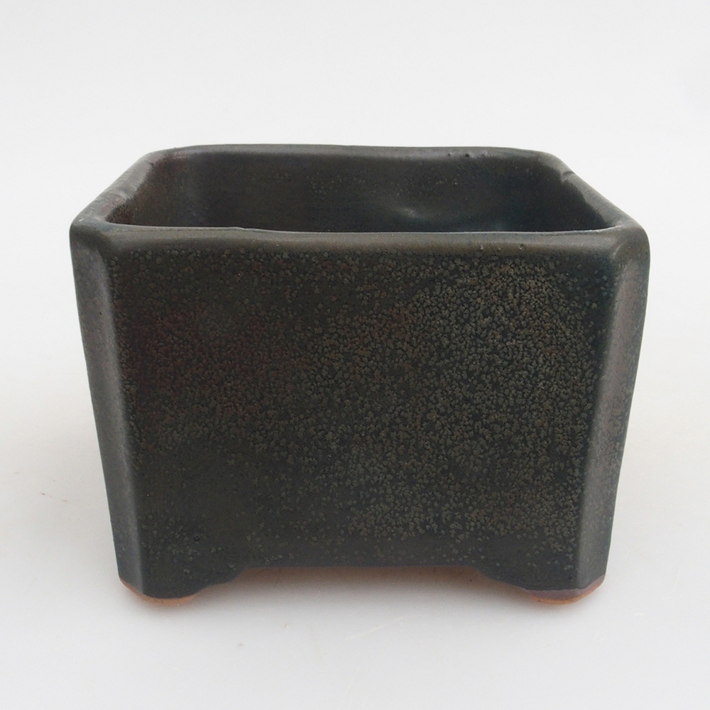 Bol à bonsaï en céramique 9,5 x 9,5 x 7 cm, gris