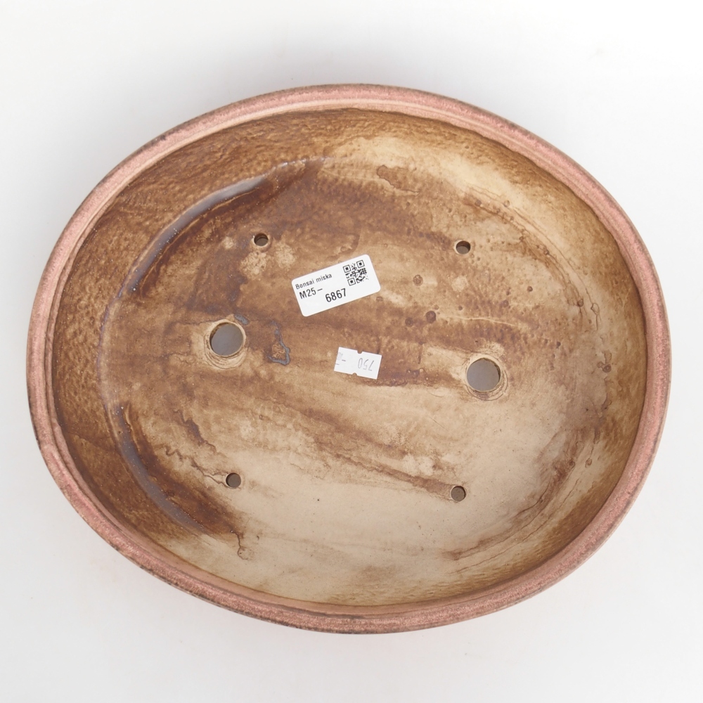 Bol à bonsaï en céramique 28 x 24 x 6 cm, rose