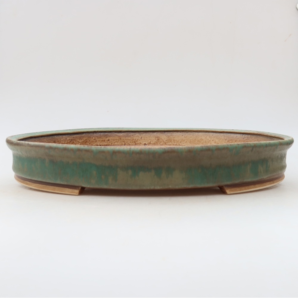 Bol à bonsaï en céramique 31 x 27 x 4,5 cm, vert