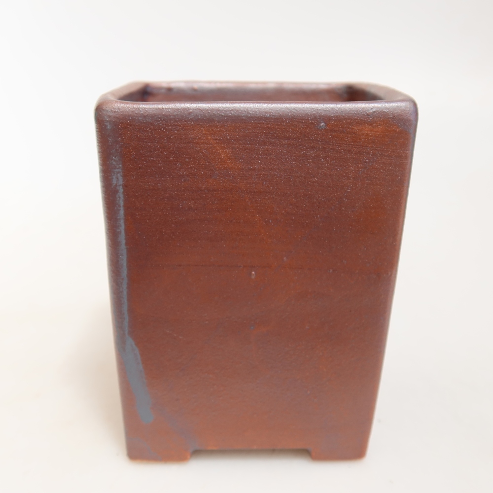 Pot à bonsaï en céramique 7,5 x 7,5 x 9,5 cm, couleur métallique