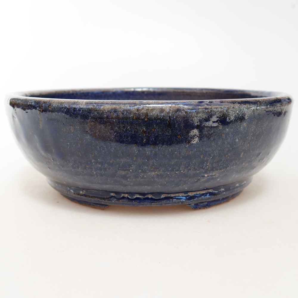 Bol à bonsaï en céramique 17 x 17 x 6 cm, couleur bleu