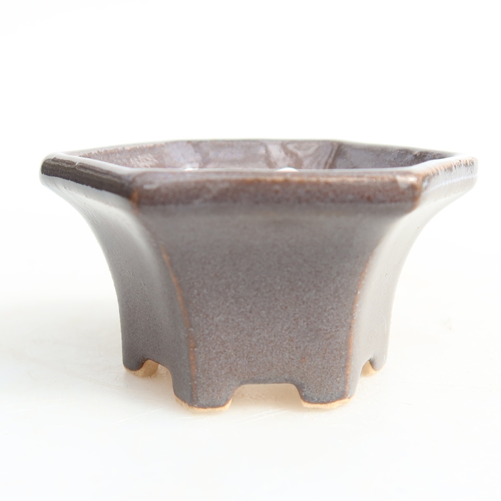 Pot à bonsaï en céramique, 5,5 x 5 x 3 cm, couleur grise