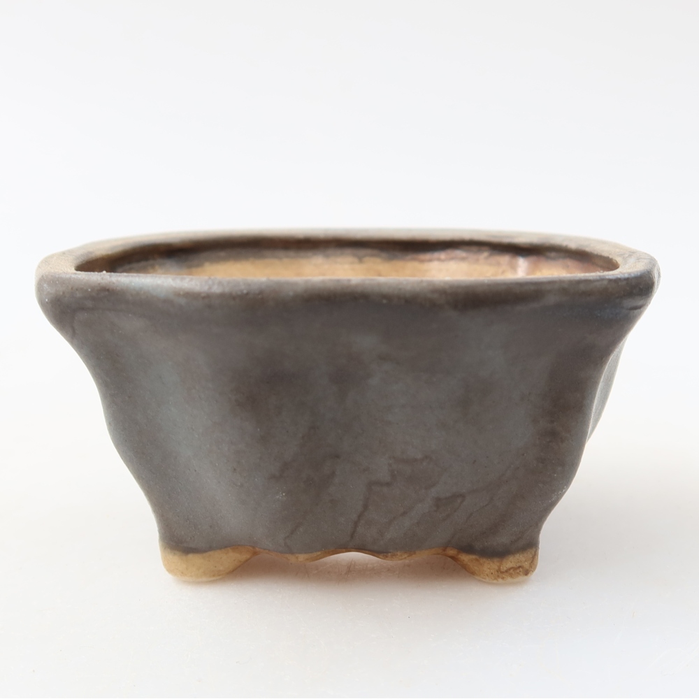 Pot à bonsaï en céramique 7,5 x 7 x 3,5 cm, couleur bleue