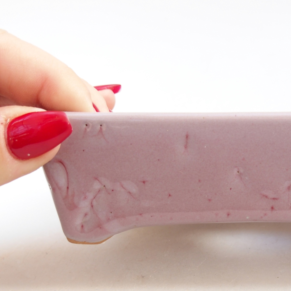 Bol à bonsaï en céramique 12 x 9 x 3,5 cm, rose