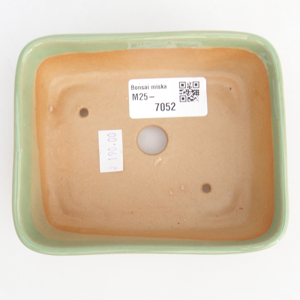 Bol à bonsaï en céramique 12,5 x 9,5 x 3,5 cm, vert