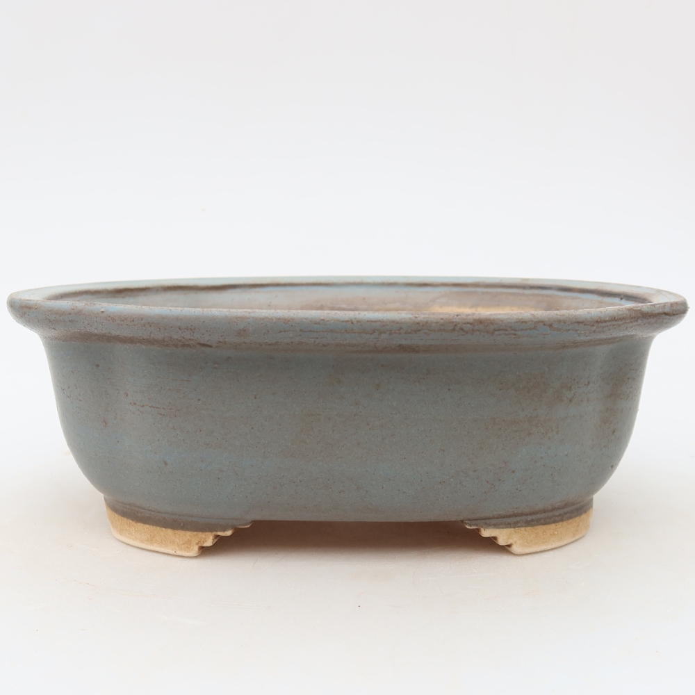 Pot à bonsaï en céramique 20 x 16,5 x 7 cm, couleur bleue