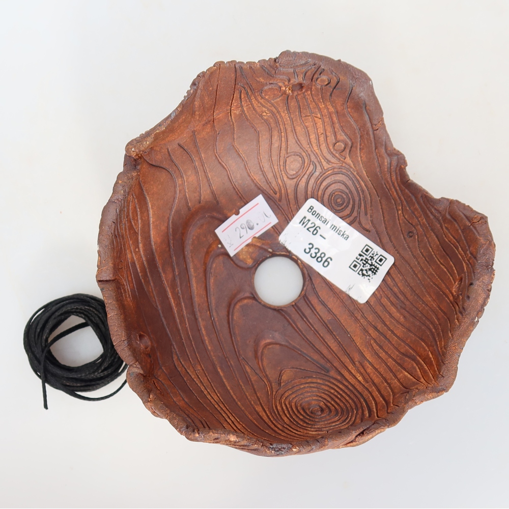 Coquille en céramique pour kokedama, 12 x 12 x 7 cm, couleur marron