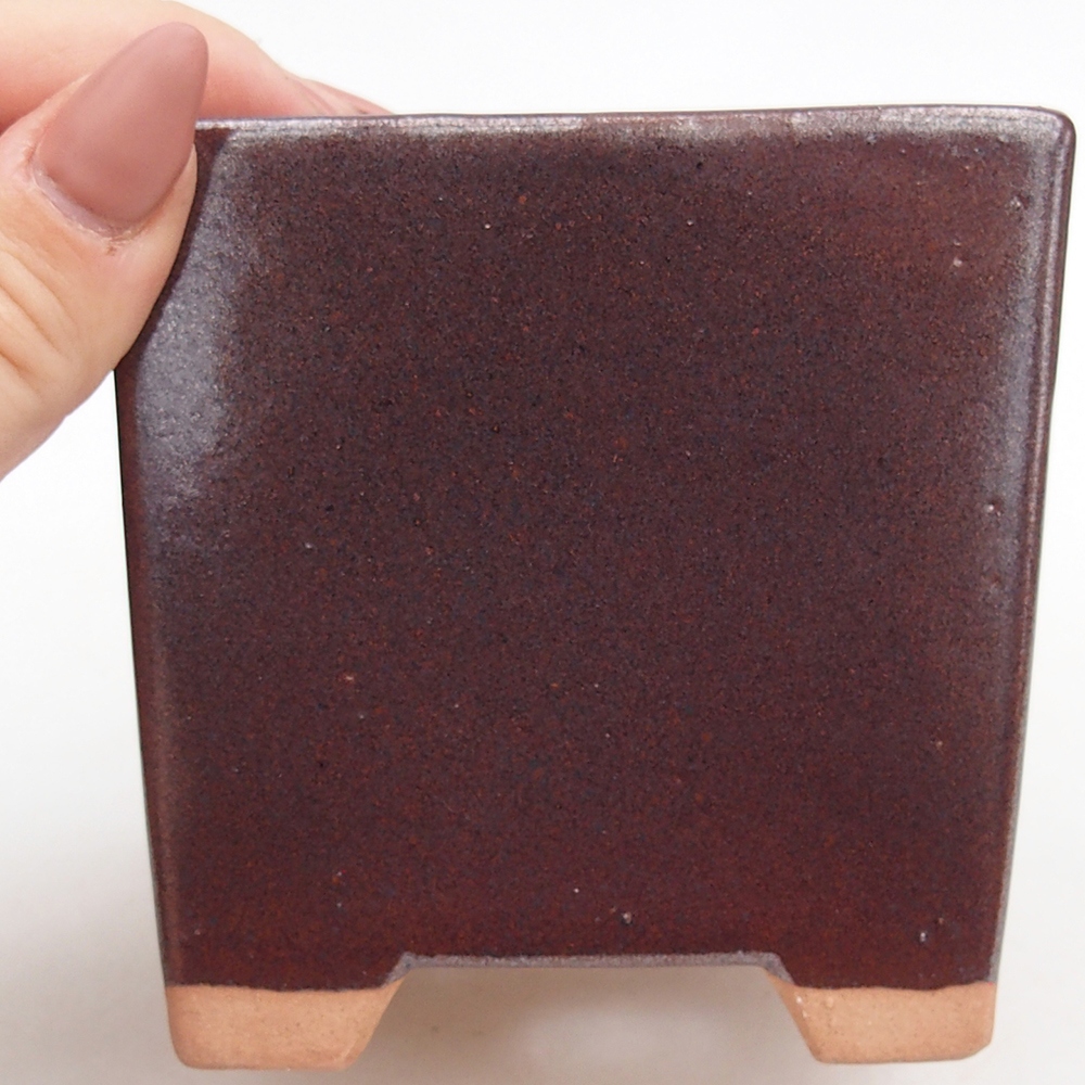 Bol à bonsaï en céramique 9 x 9 x 8,5 cm, couleur bordeaux