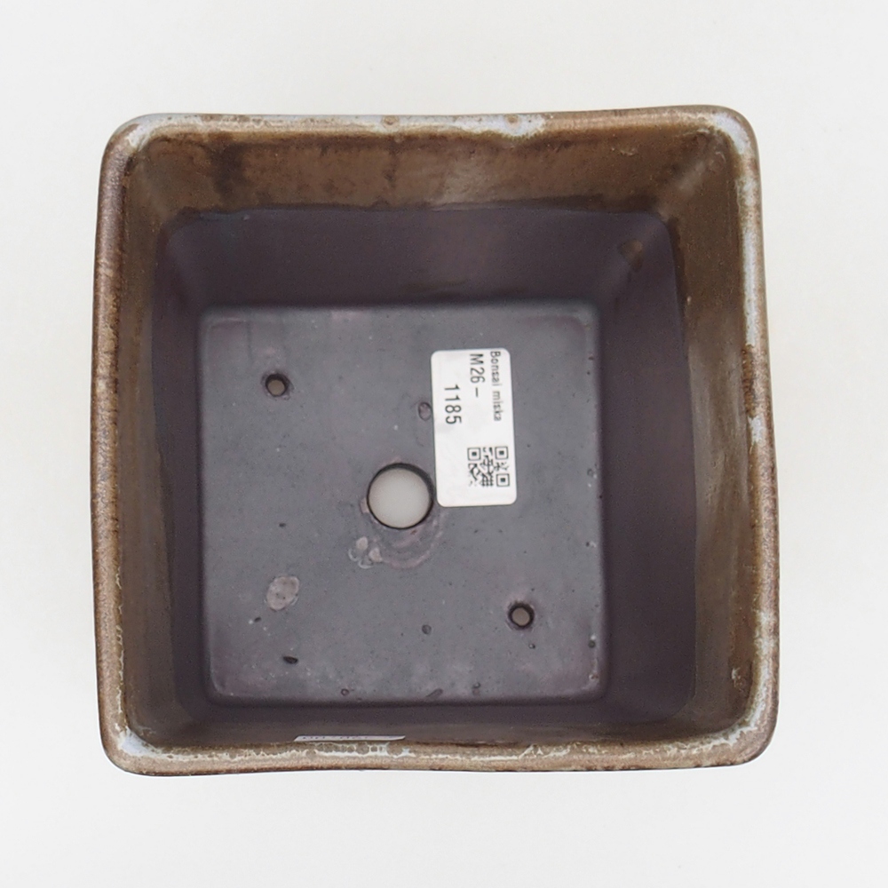 Bol à bonsaï en céramique 13 x 13 x 13 cm, couleur brun-vert