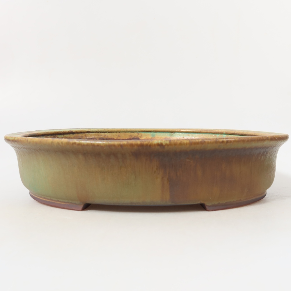 Bol à bonsaï en céramique 26,5 x 23,5 x 5,5 cm, vert