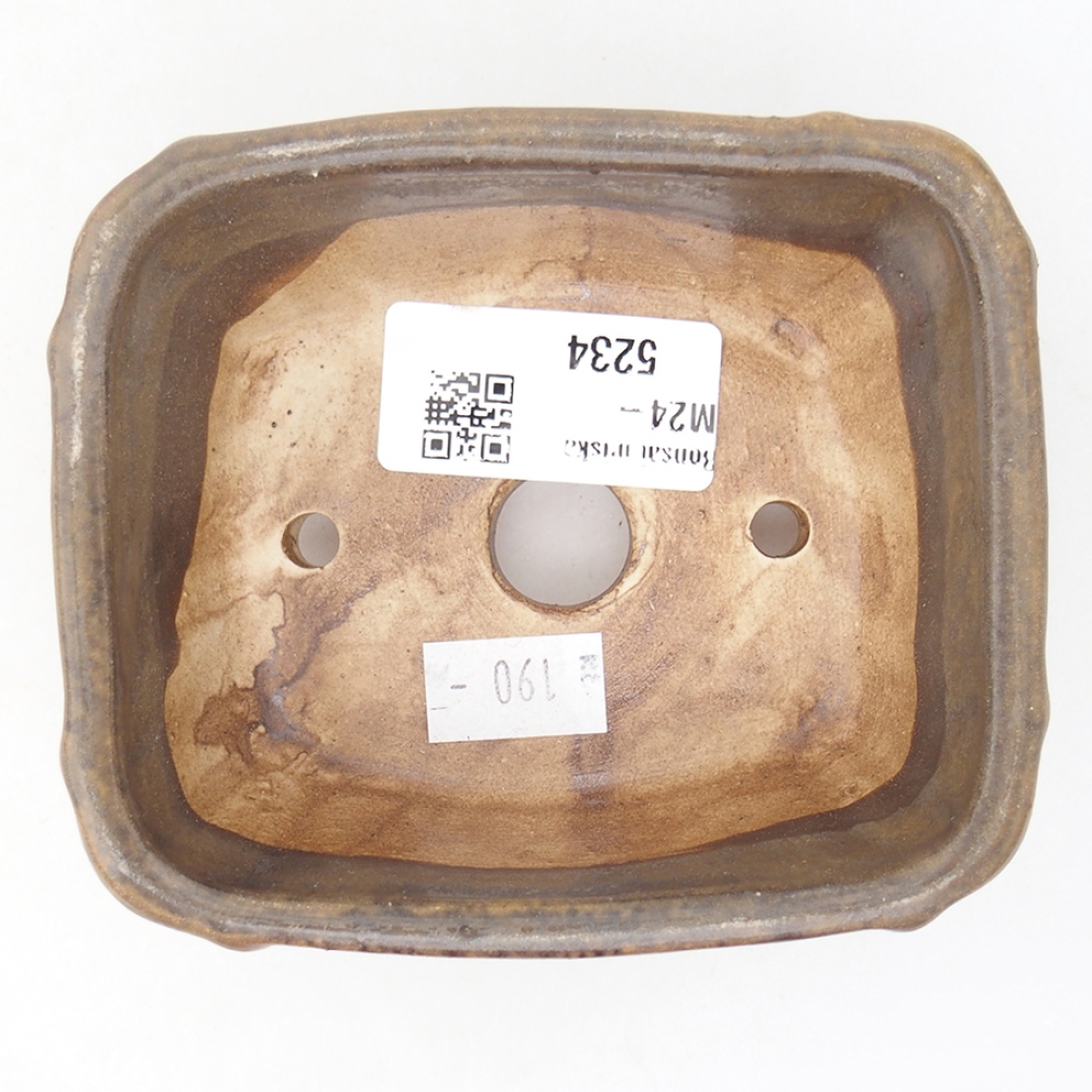 Bol à bonsaï en céramique 10,5 x 8,5 x 4 cm, brun