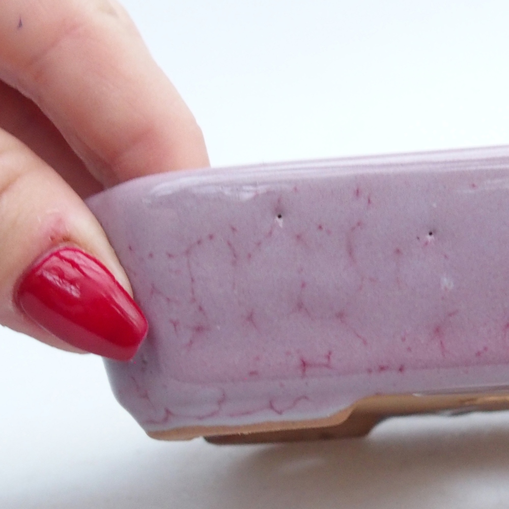 Bol à bonsaï en céramique 12 x 9 x 3 cm, rose