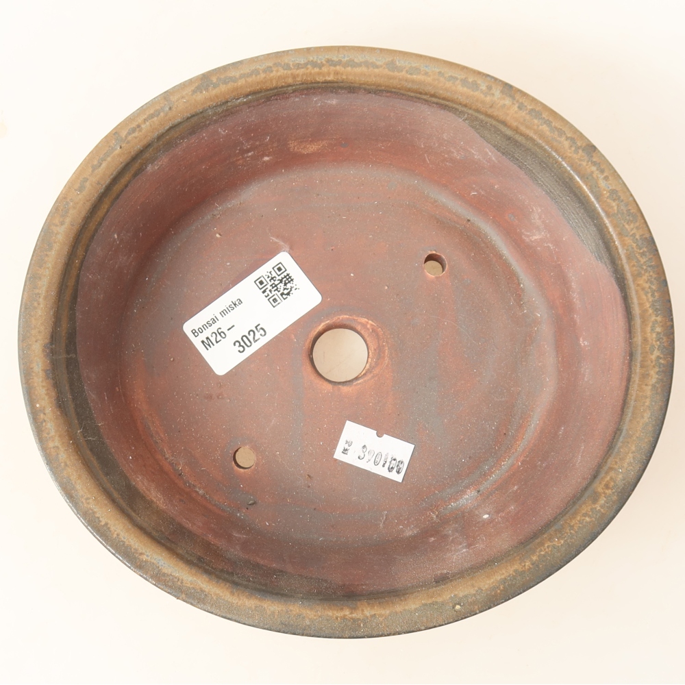 Pot à bonsaï en céramique 17,5 x 16,5 x 4,5 cm, couleur marron