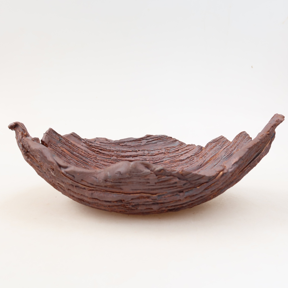Coquille en céramique  22,5 x 16 x 8 cm, couleur marron