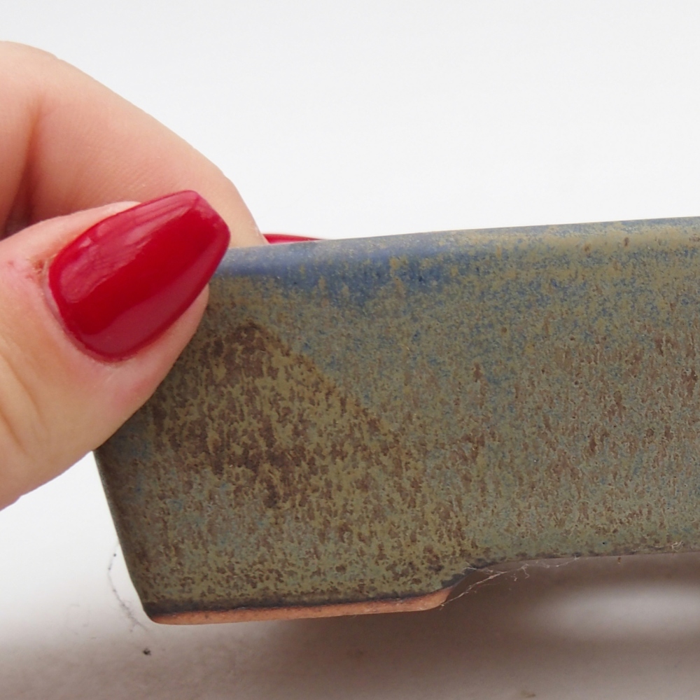 Bol à bonsaï en céramique 11,5 x 9,5 x 6 cm, couleur bleu