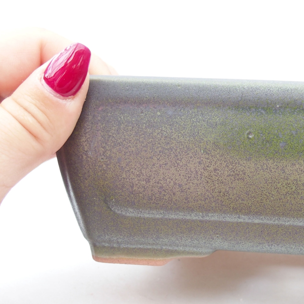 Bol à bonsaï en céramique 16 x 12 x 6 cm, vert