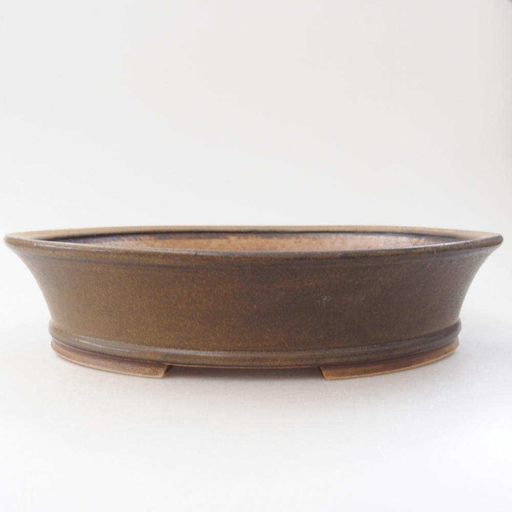 Bol à bonsaï en céramique 27 x 24 x 6 cm, brun