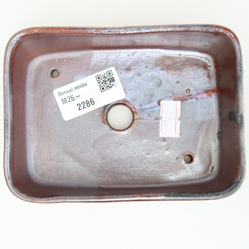 Pot à bonsaï en céramique 13 x 9,5 x 3,5 cm, couleur métallique