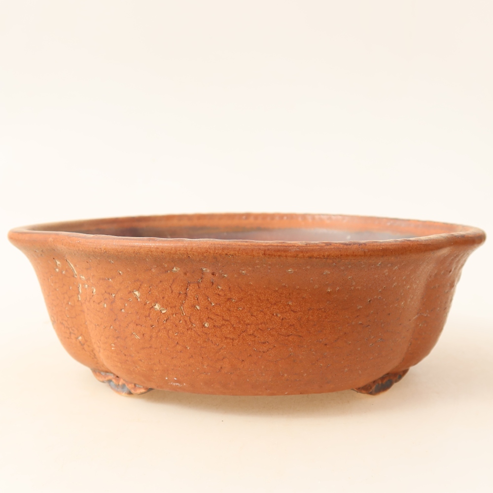 Pot à bonsaï en céramique 18,5 x 16,5 x 6 cm, couleur marron