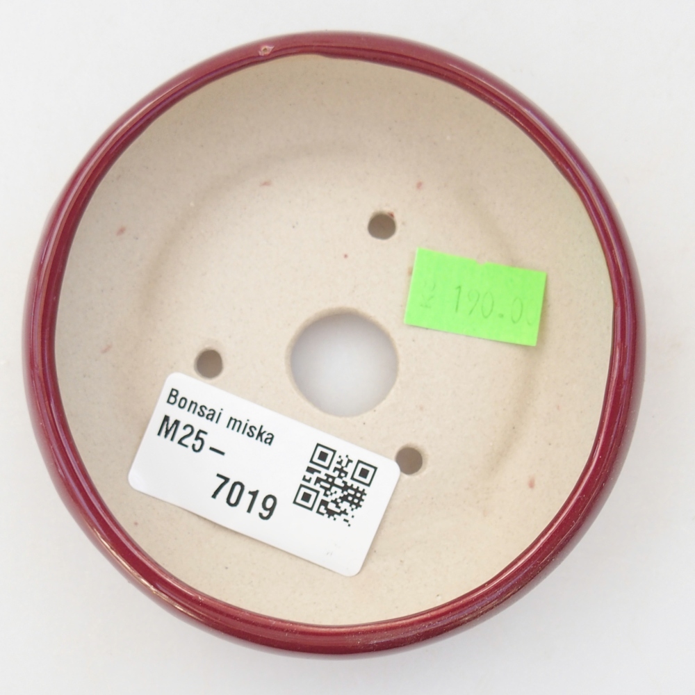 Bol à bonsaï en céramique 9 x 9 x 2,5 cm, couleur bordeaux